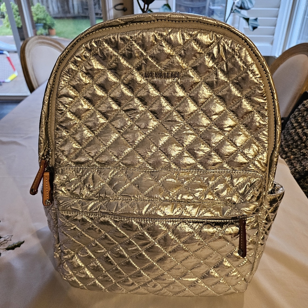 MZ Wallace Chrome Quilted Backpack